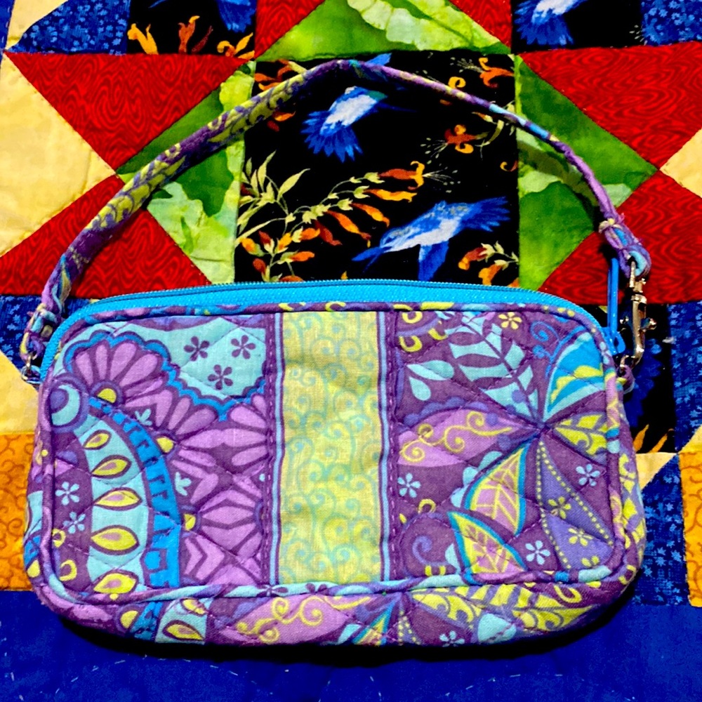 Purple Paisley Small Wristlet